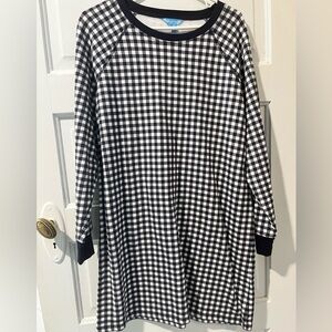 Draper James Navy and White Gingham Dress